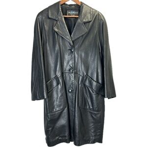 Denimaxx New York Soft Leather Mid Length Lined Winter Coat Size M